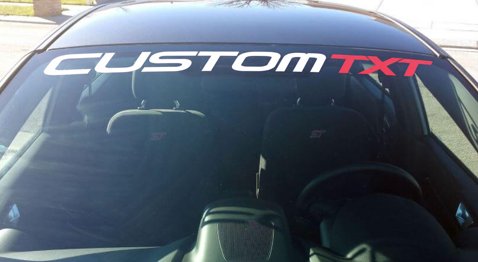 CUSTOM TXT Zwei-Farbige Windschutzscheiben-Vinylbanner-Aufkleber für Musclecar Focus ST Fiesta ST