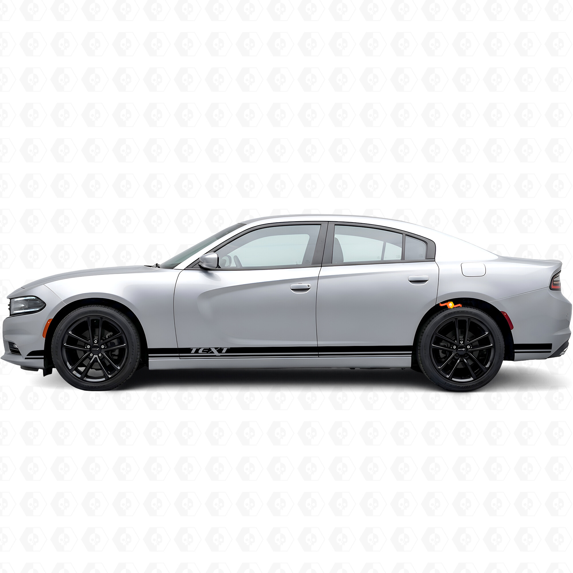 Doppelte Streifen & Individuell bedruckter Seitlicher Vinyl-Aufkleber für Dodge Charger 2015-2026