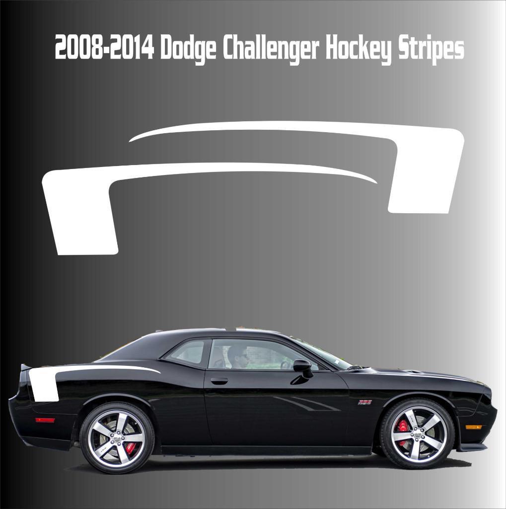 2008–2014 Dodge Challenger Hockey Racing Stripes Vinyl Aufkleber Aufkleber  SRT Scat