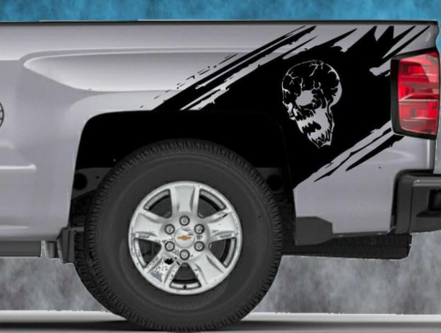 2014 2015 2016 Chevy Silverado Vinyl Aufkleber Aufkleber Splash Graphic Skull Stripe