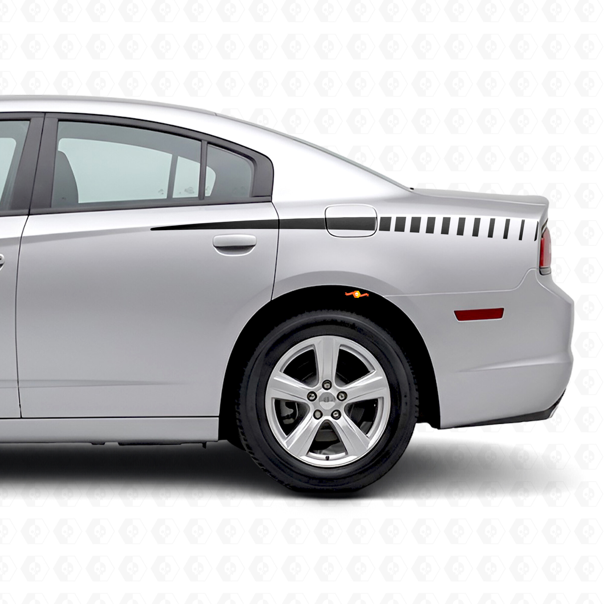 Verlaufende Stroboskop-Streifen Seiten-Vinylaufkleber für Dodge Charger 2011-2014