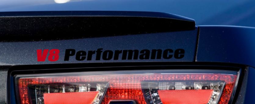 V8 Performance Vinyl Decal Sport Sticker Logo Passt Camaro Black-Red