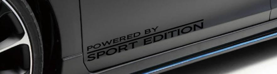 2 - POWERED BY SPORT EDITION Vinyl-Rock Racing-Aufkleber Tür-Logo-Aufkleber SCHWARZ