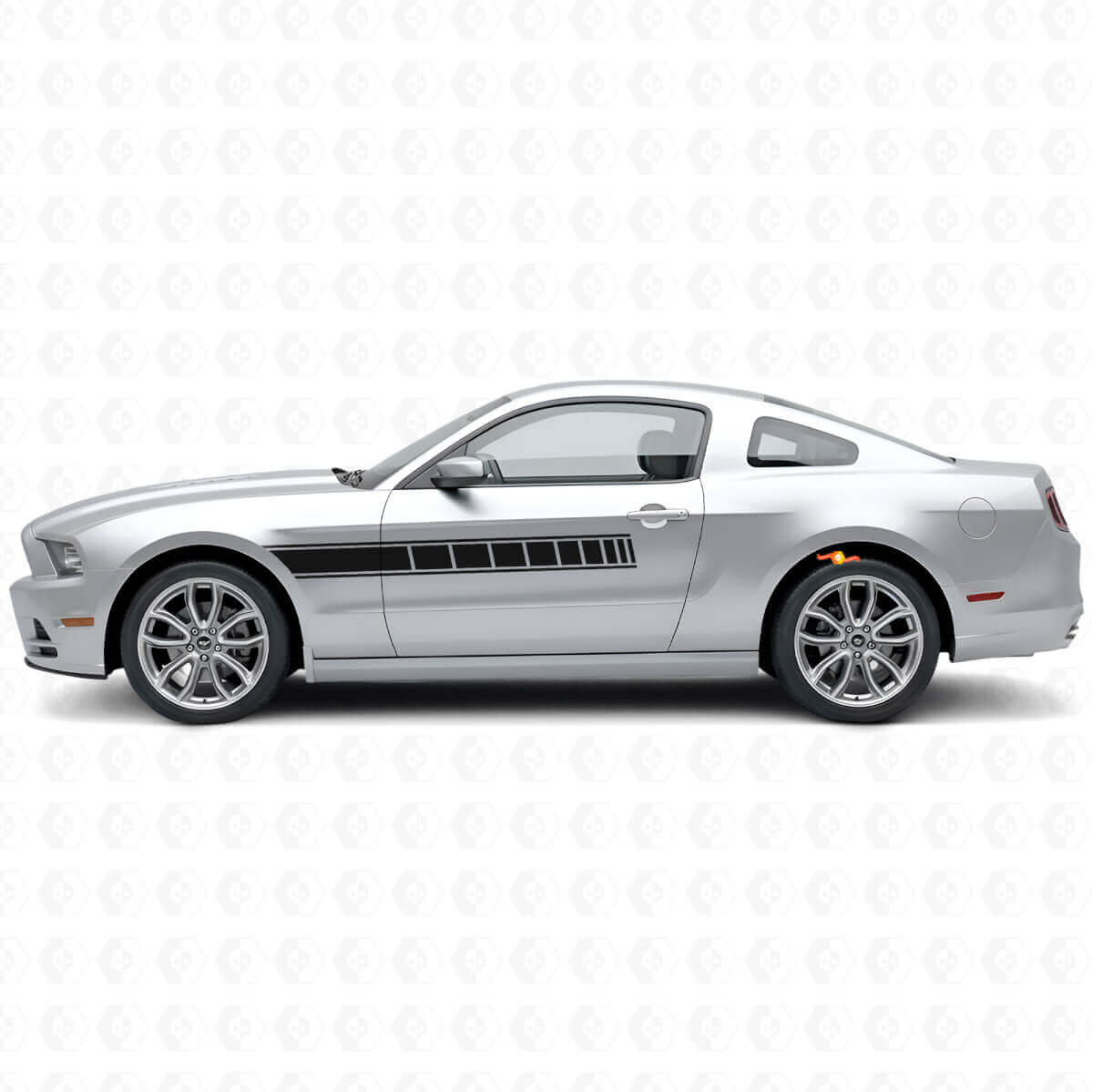 Schachbrett-Seitenstreifen Vinyl-Aufkleber-Set für Musclecar Musclecarmodel 2010-2014