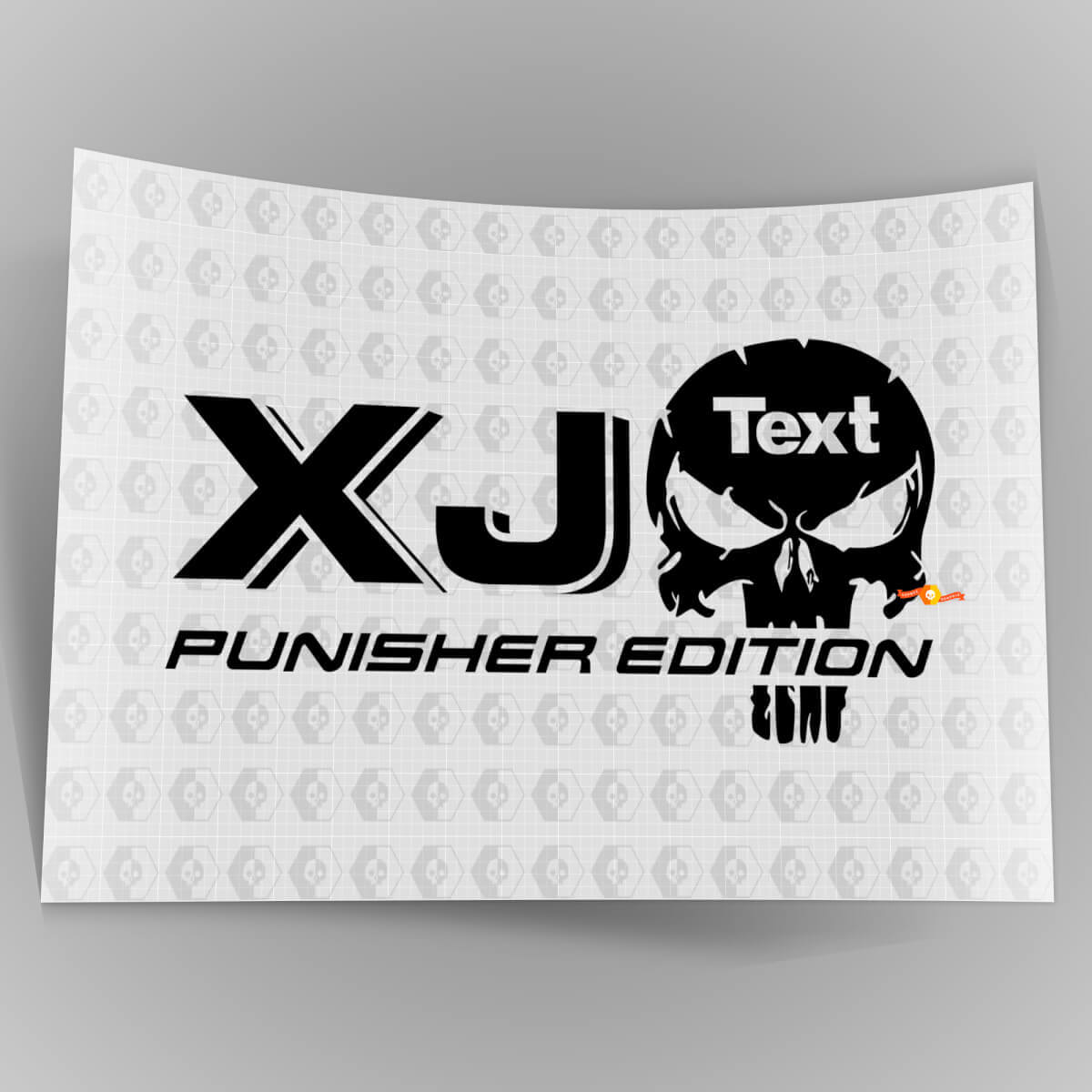 Aufkleber für LKW-Autos – (2) XJ JEEP Punisher EDITION – Vinyl-Aufkleber für den Außenbereich, Vinyl
