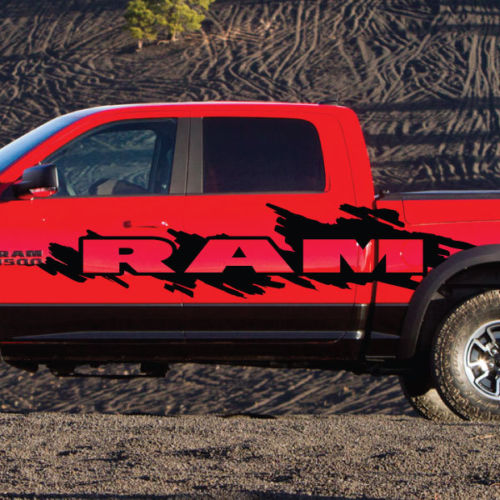 Dodge Ram Rebel Splash Grunge -Logo Vinyl -Aufkleber Grafikwagen Camo