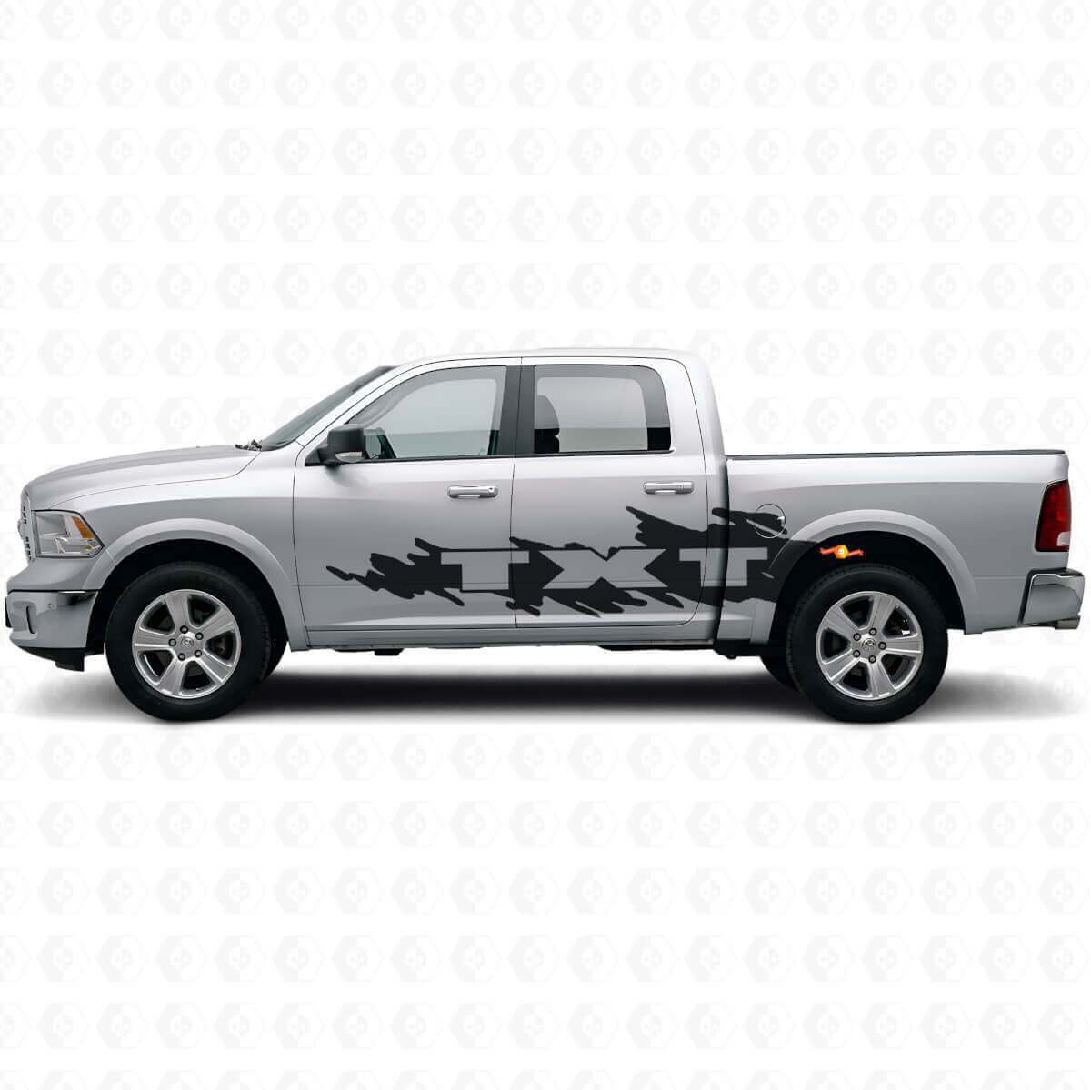 Schlamm-Spritz-Stil Schriftzug Seiten-Vinylaufkleber Set für Dodge Ram