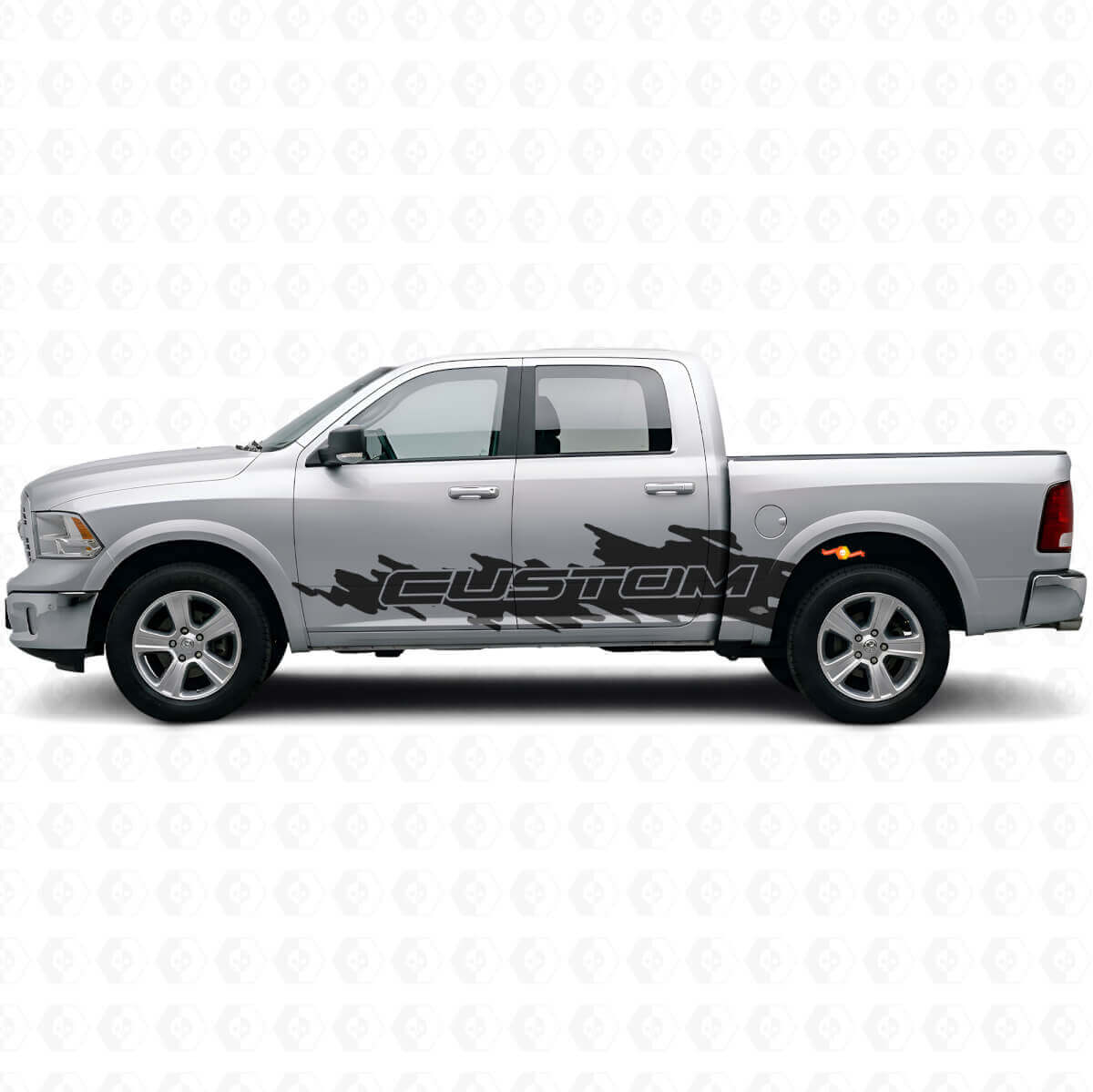 Custom Lettering Splash Style Seitlicher Vinyl-Aufkleber-Kit für Dodge Ram Truck