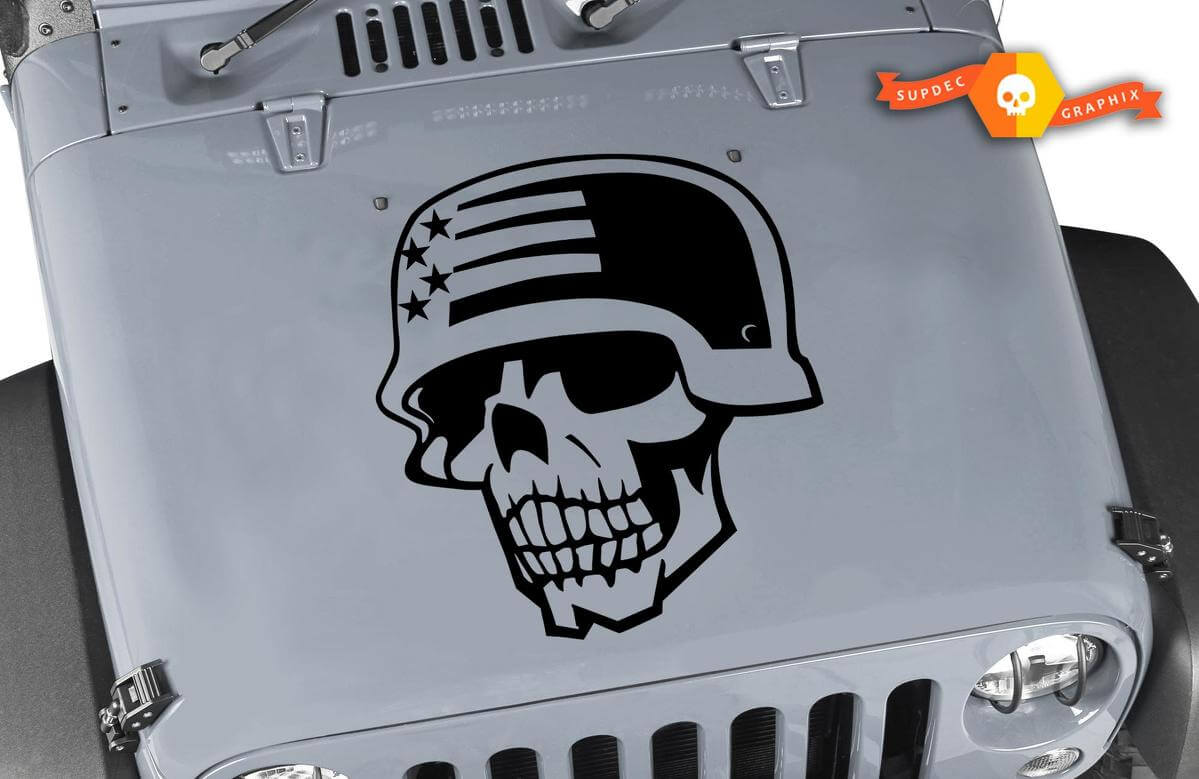 Jeep Wrangler Totenkopf Armee Vinyl Aufkleber Motorhaube Aufkleber JK TJ LJ