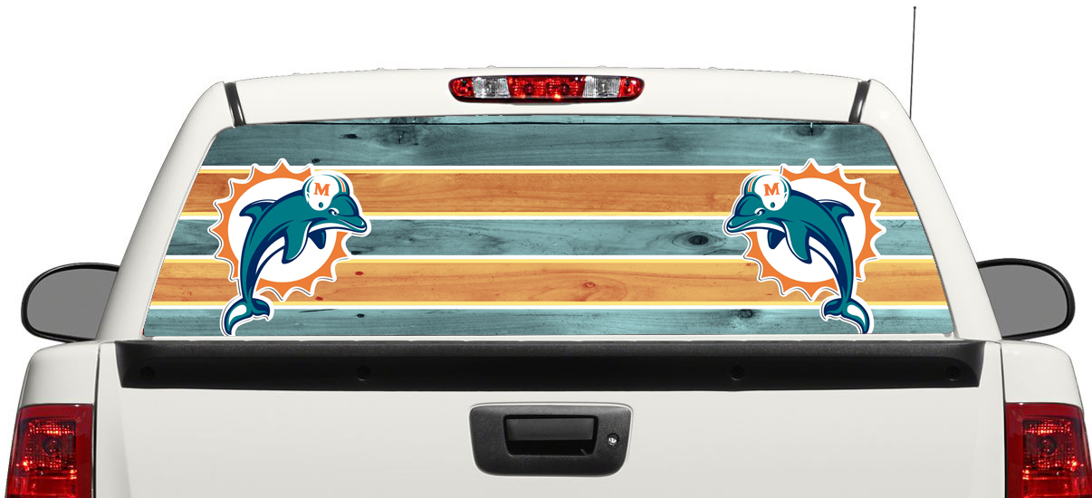 Miami Dolphins Fußball-Logo Heckfenster Aufkleber Aufkleber Pick-up-SUV-Auto 3