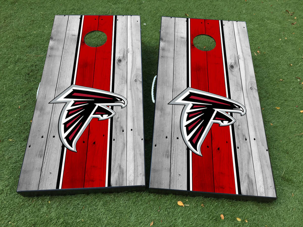 Atlanta Falcons Stil Cornhole Board Vinyl Wrap Aufkleber Set