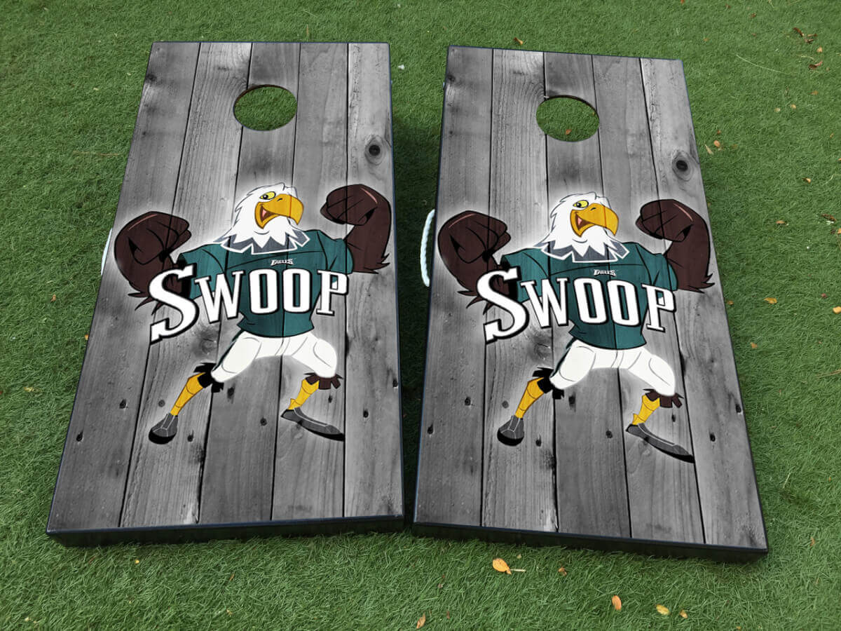 Philadelphia Eagles Swoop Football Cornhole-Brett Vinyl Wrap Aufkleber Set