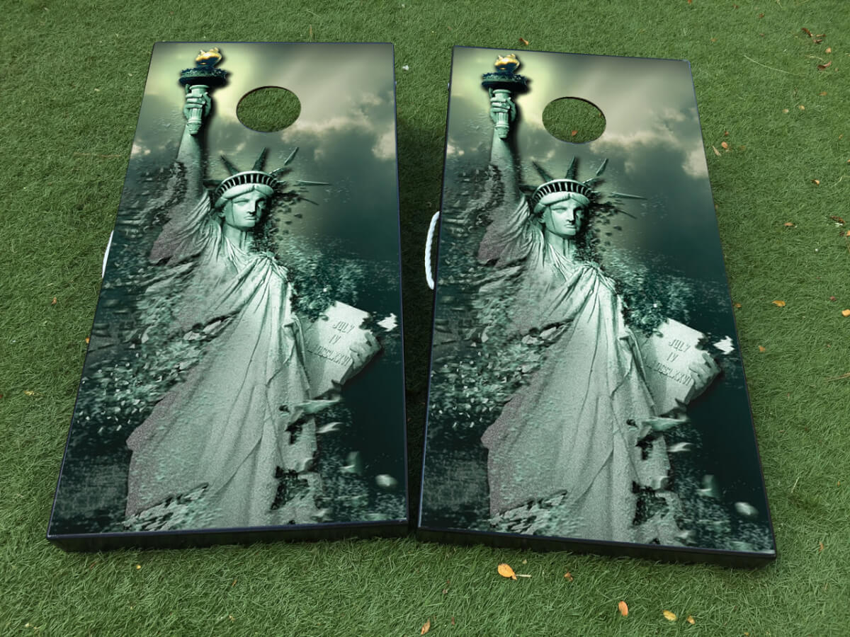 Statue of Liberty Cornhole Brett Vinyl-Aufkleber-Set