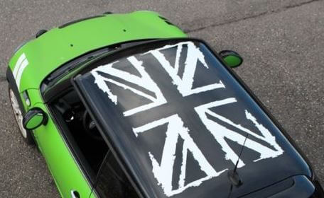 Grunge British Flag Dach Vinyl-Aufkleberset für MINI Cooper