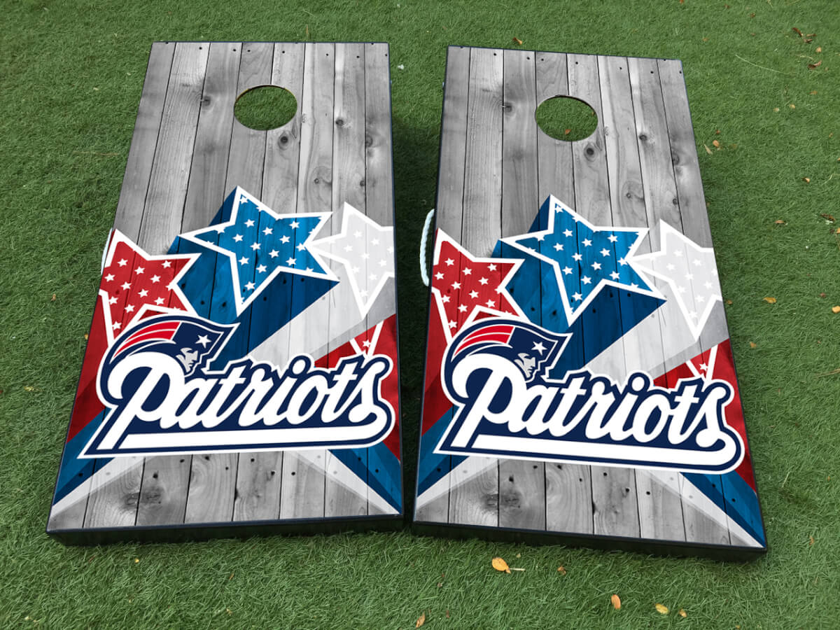 Patriots Football-Inspirierter Cornhole-Brett Vinylaufkleber Set