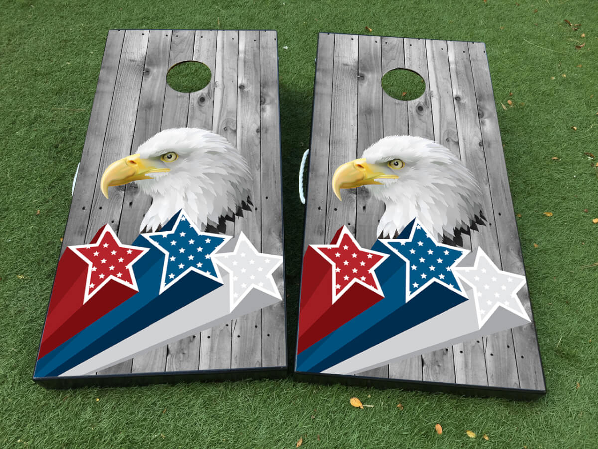 American Eagle Patriotisches Cornhole-Brett Vinyl-Folien-Set