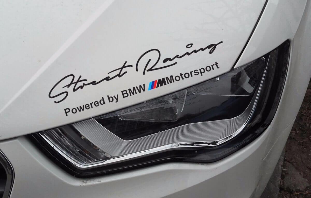 Street Racing M-Style Hauben-Scheinwerfer Vinylaufkleber-Set für BMW Autos
