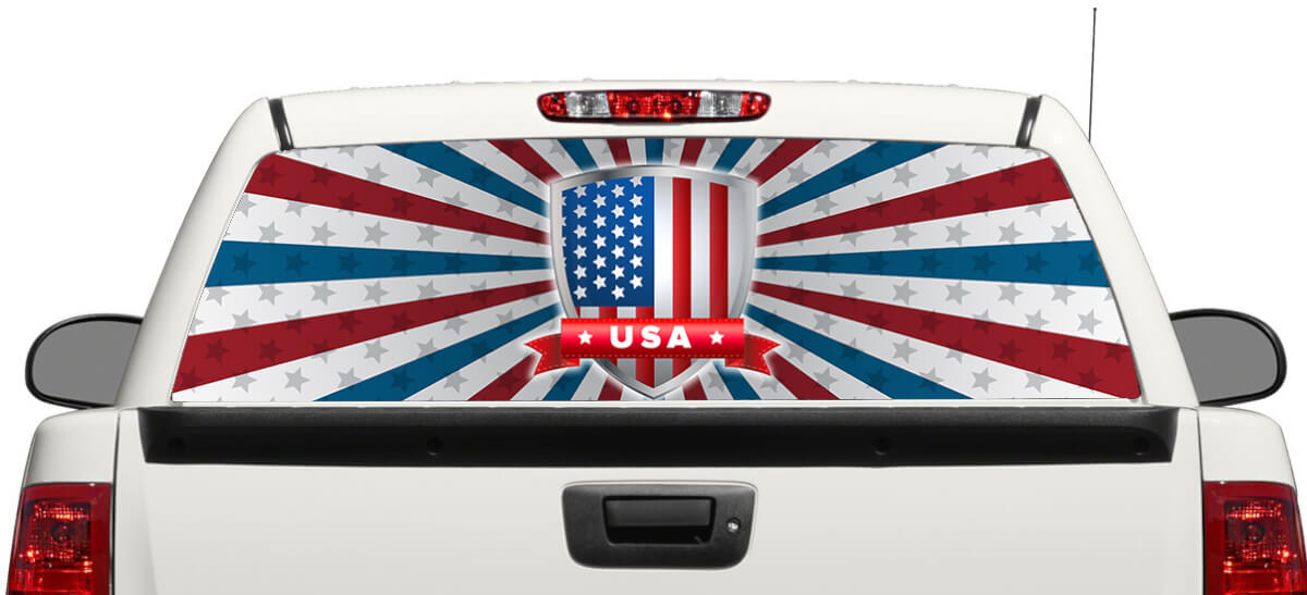 Amerikanische Flagge USA Heckscheibenaufkleber Pick-up Truck SUV Car 3
