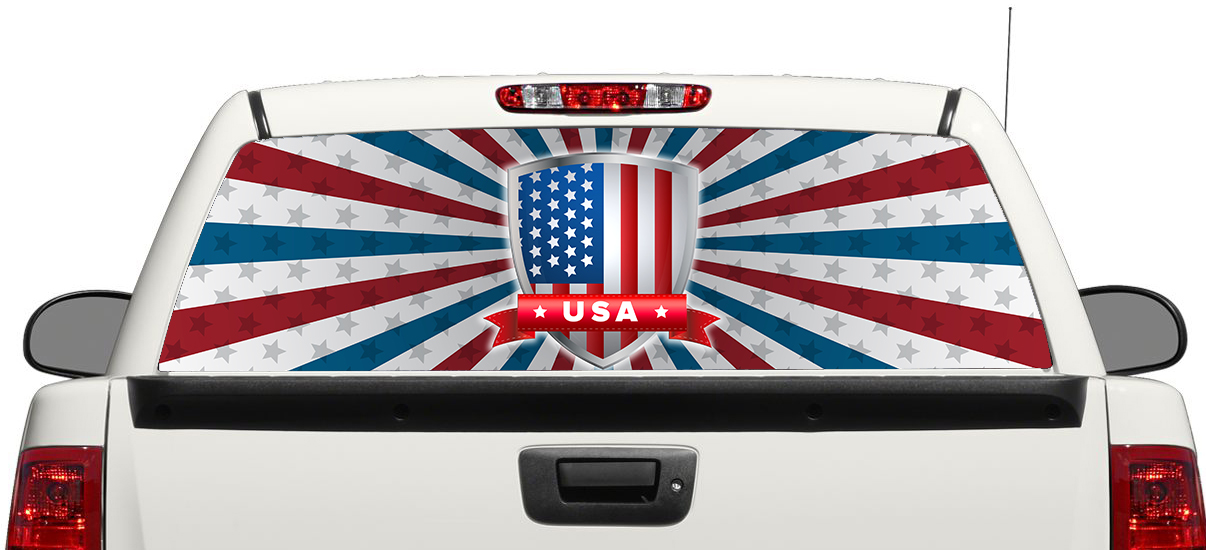 Amerikanische Flagge USA Heckscheibenaufkleber Pick-up Truck SUV Car 3