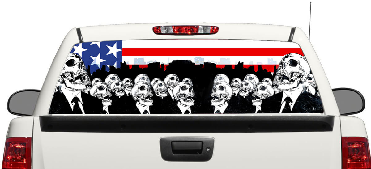 American Flag Zombies Death Heckscheibenaufkleber Pick-up Truck SUV Car 3