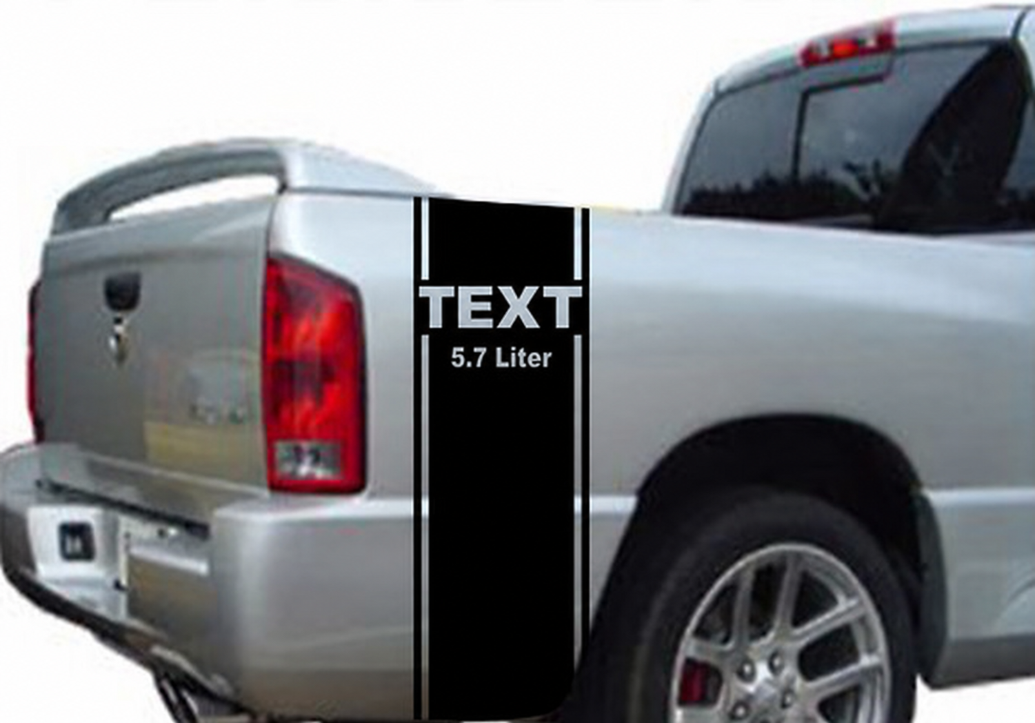 2x Individuelle Schriftzug 5,7 Liter Streifen Vinyl-Aufkleber für Dodge Ram Truck