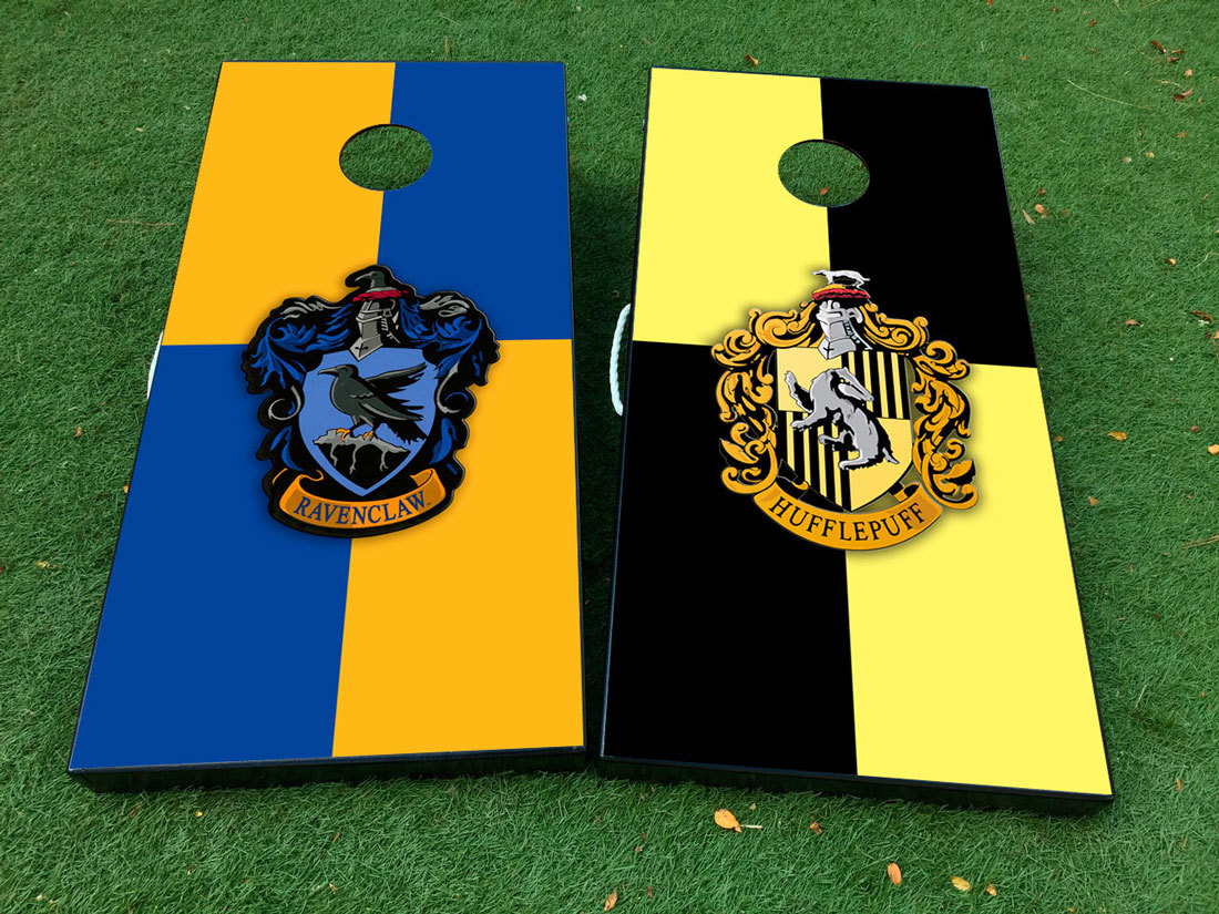 Slytherin und Gryffindor Team Harry Potter Cornhole Brettspiel-Aufkleber, Vinylfolie mit Laminierung
 2