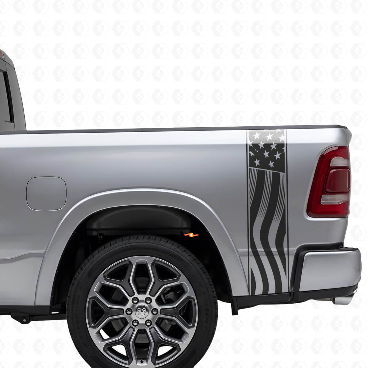 USA-Flaggen-Bettseiten-Streifen Vinyl-Aufkleberset für Musclecar-Truck
