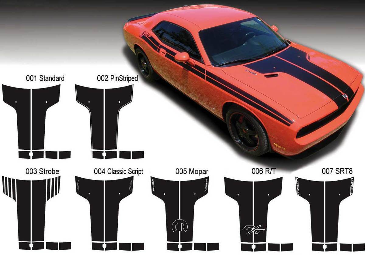 Dodge Challenger Motorhaube T Aufkleber Aufkleber Motorhaubengrafik passend für Modelle 09-14