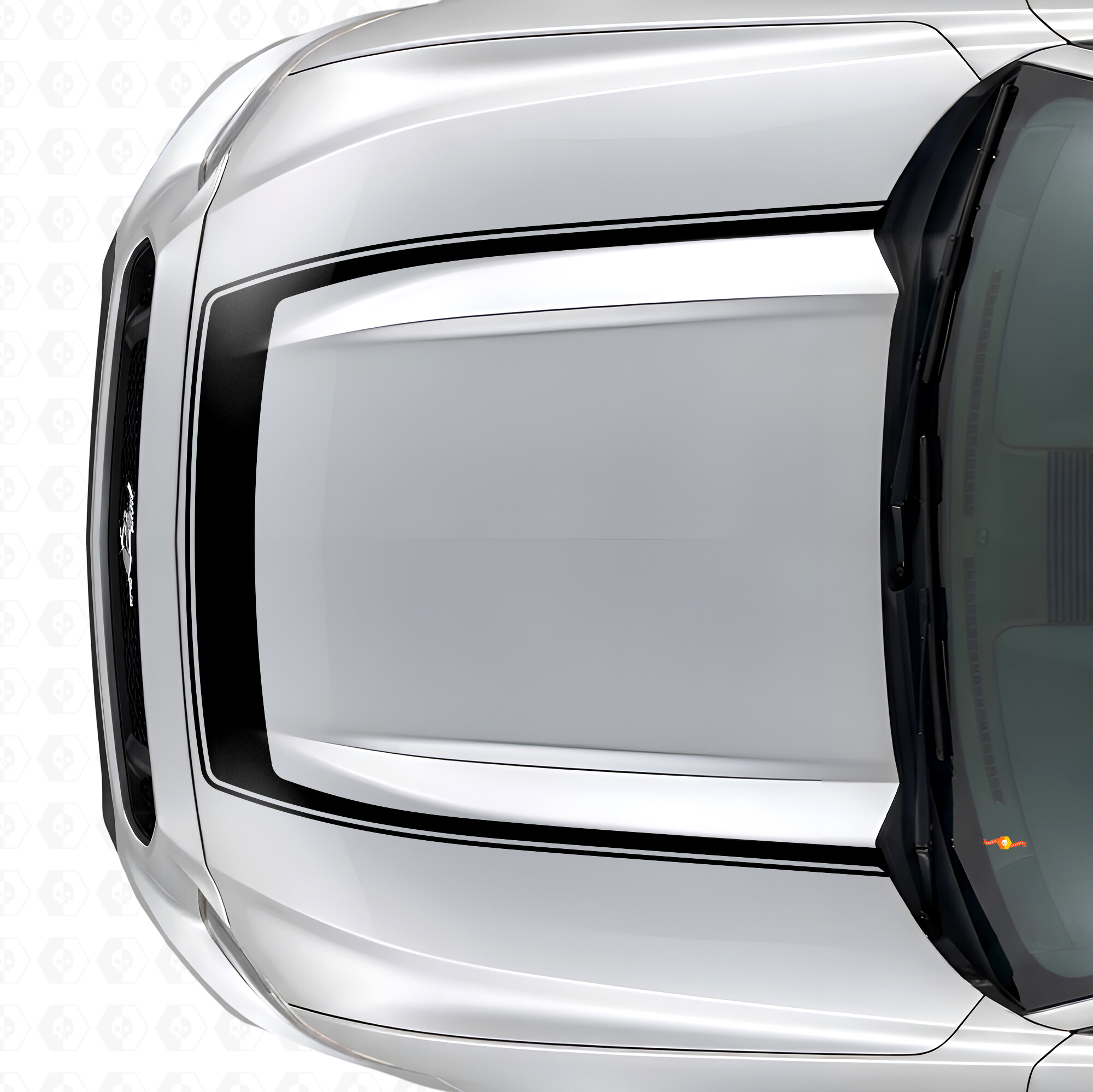 Streifen mit Außenkontur Motorhauben-Vinyl-Aufkleber für Musclecar Musclecarmodel 2015-2020