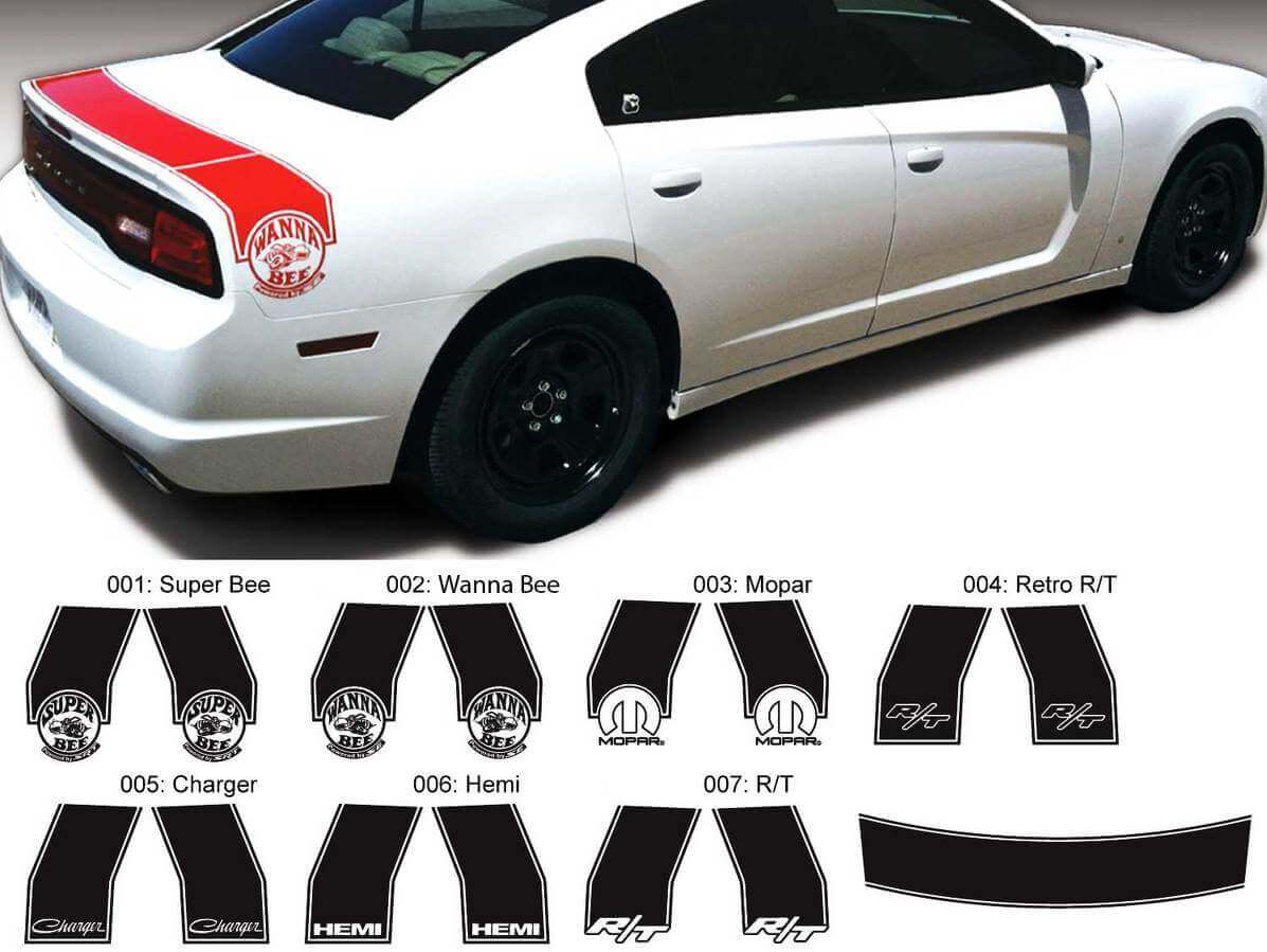 Bee Band Heckseiten Vinyl-Aufkleber-Set für Dodge Charger 2011-2014
