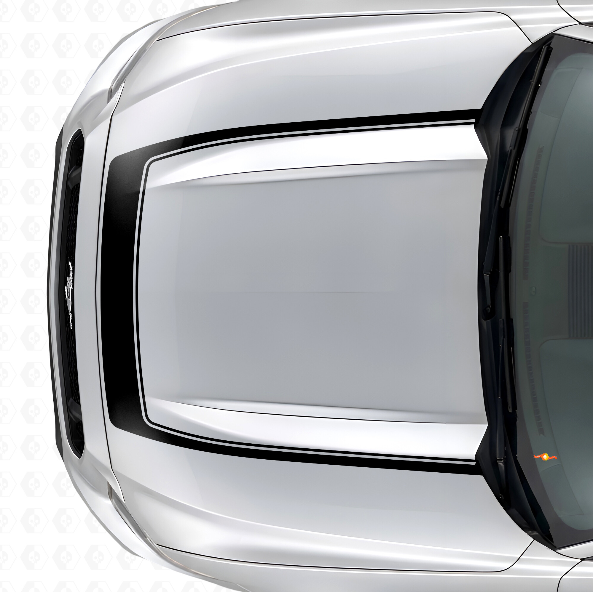 Streifen mit Innenkontur Motorhauben Vinyl-Aufkleber für Musclecar Musclecarmodel 2015-2020