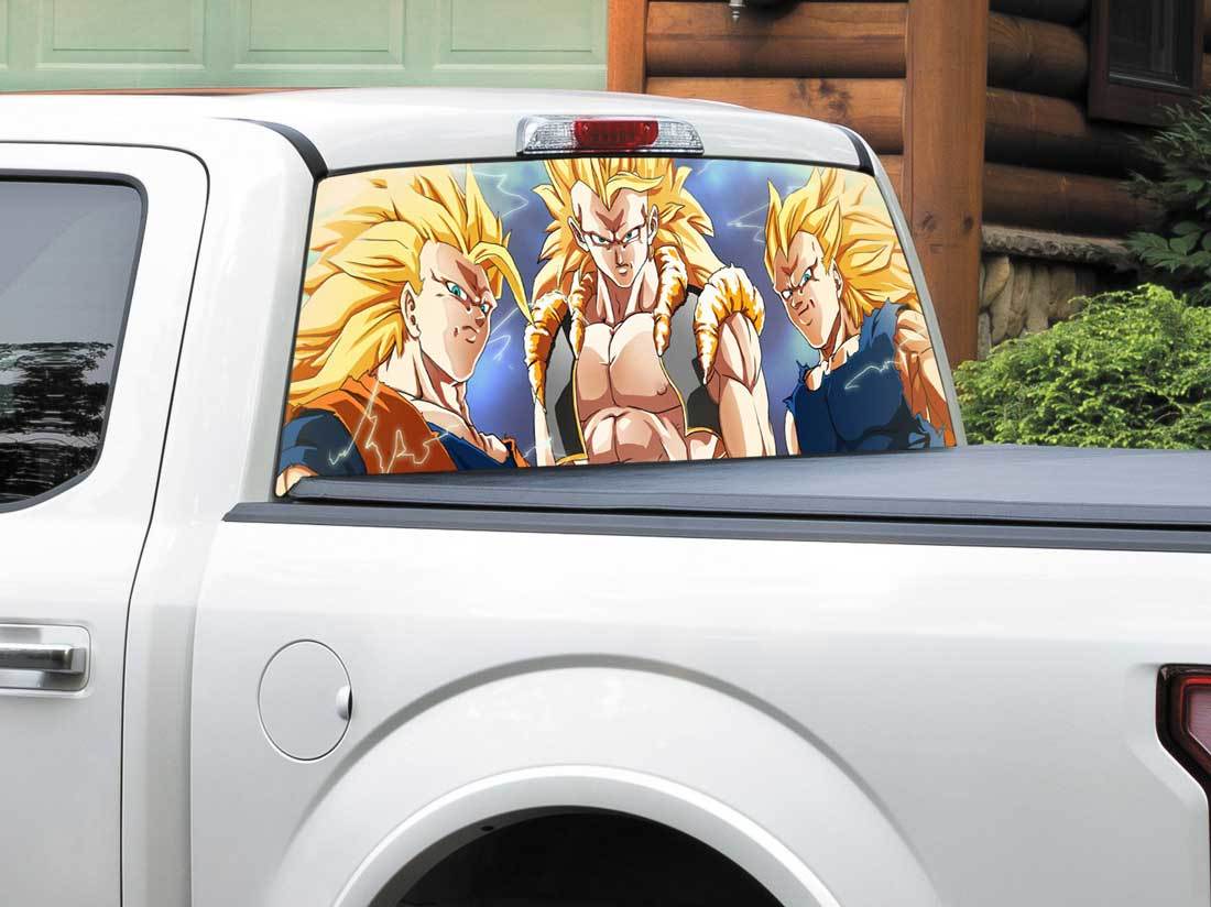 Anime Dragon Ball Dragon Ball Z Goku Super Saiyajiner Heckscheiben-Aufkleber Aufkleber Pick-up-SUV SUV-Auto in jeder Größe