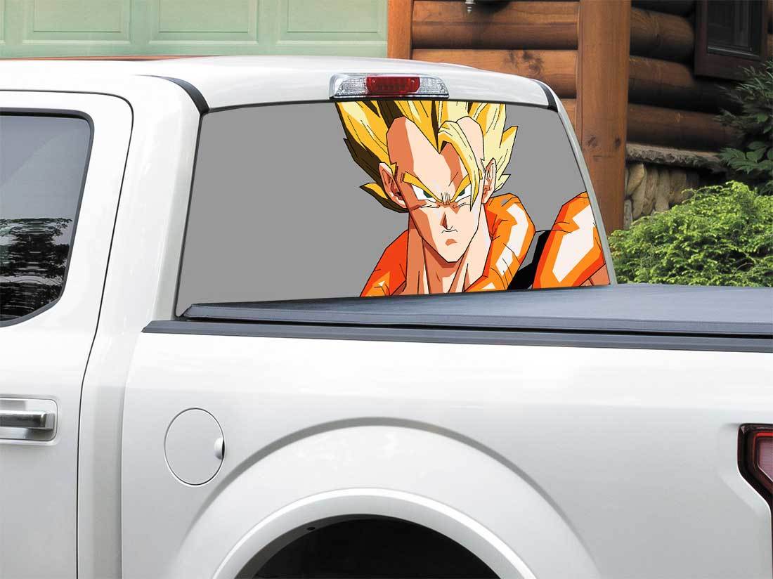 Anime Dragon Ball Z Gogeta Super Saiyan Heckscheibenaufkleber Pick-up Truck SUV Auto jeder Größe