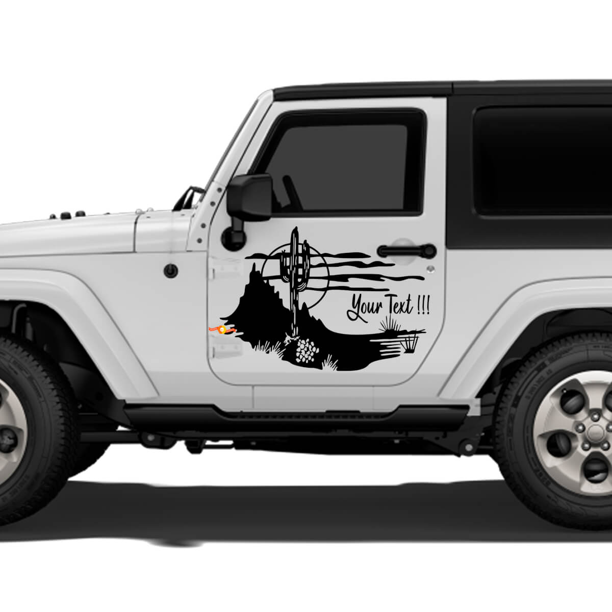 Kakteen-Landschaft Tür Vinyl-Aufkleber Dekor für Jeep Wrangler Rubicon Sahara