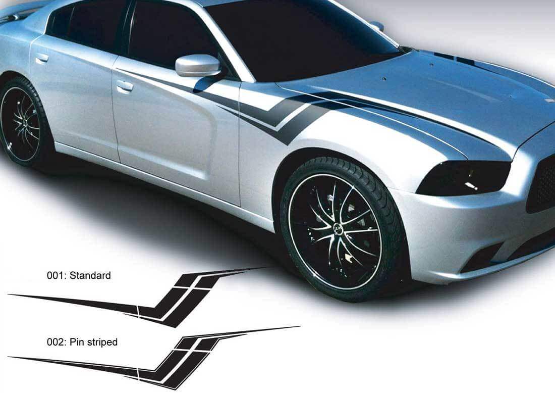 Z Hash Seiten Grafik Vinyl Aufkleber Set für Dodge Charger 2011-2014