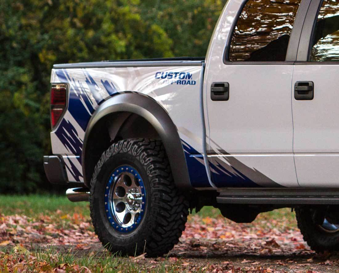 CUSTOM OFF ROAD Zweifarbiger Splash-Vinyl-Aufklebersatz für Musclecar Truck Power Truck ROUSH