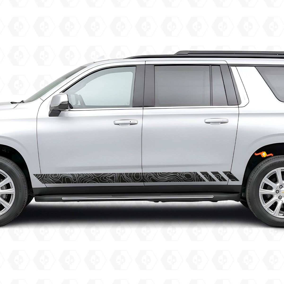 Topografische Tür- und Schwellerleisten-Vinylstreifen für Chevrolet Suburban T1XX 2021-2024