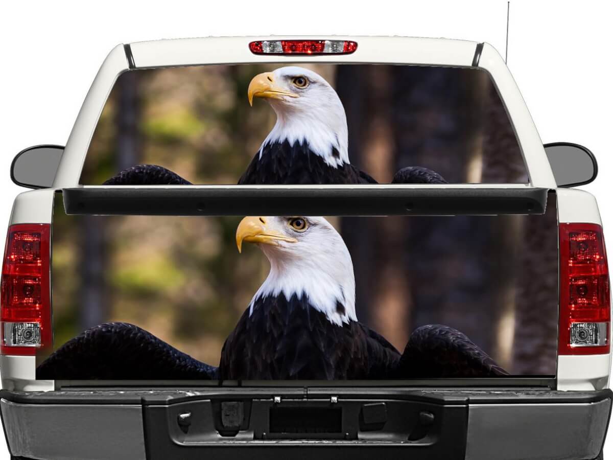 Weißkopfseeadler-Heckfenster-Aufkleber oder Heckklappen-Pick-up-Truck-Aufkleber für Autos jeder Größe
