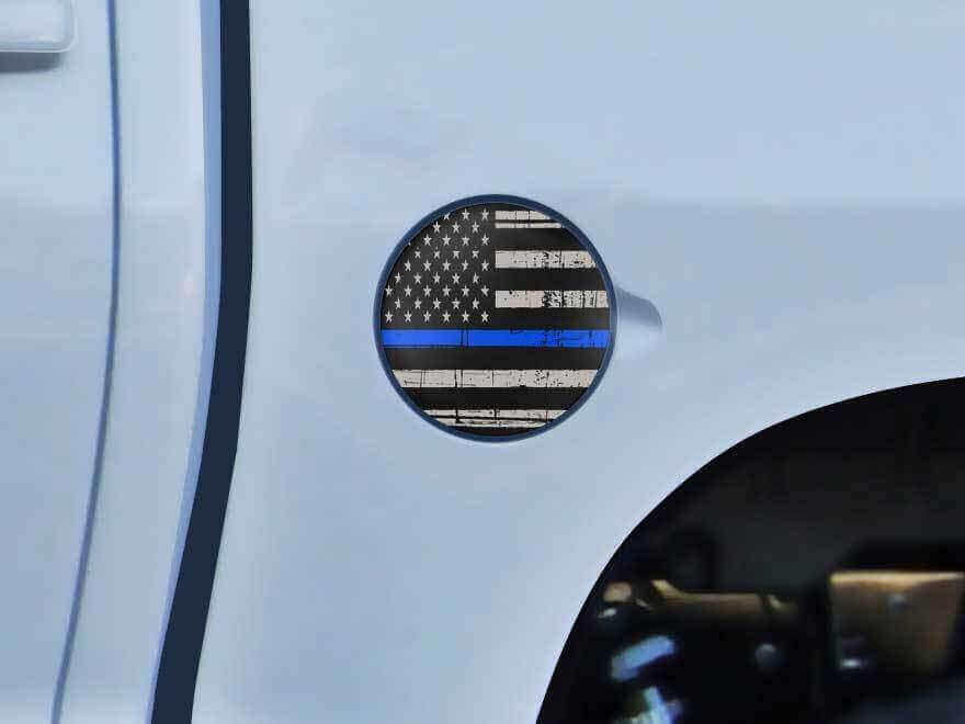 USA-Flagge Blue Line Tankdeckel Vinyl-Aufkleber für Toyota Tundra 2014-16
