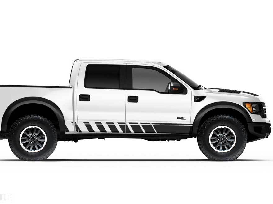 Ford Raptor Truck F-150 Bed Side Rocker Panel Stripes Graphic Decals Aufkleber passend für Modelle 2010–2014
