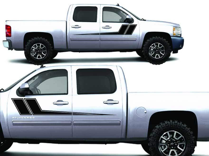 Kontur-Akzentstreifen Seiten-Tür Vinyl-Aufkleber für Chevrolet Silverado 2008-2013