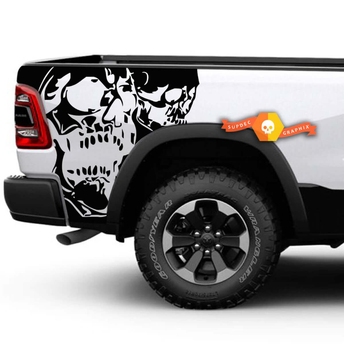 Dodge Ram Truck 1500/2500 zwei SKULL Graphic Decals Aufkleber passend für Modelle 2009–2014