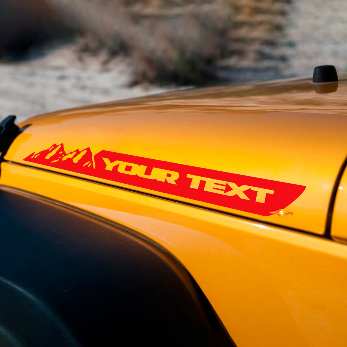 Individuell bedruckter Berg-Motorhauben-Seitenstreifen-Aufkleber Vinylgrafik für Jeep Wrangler Renegade JK Kotflügel