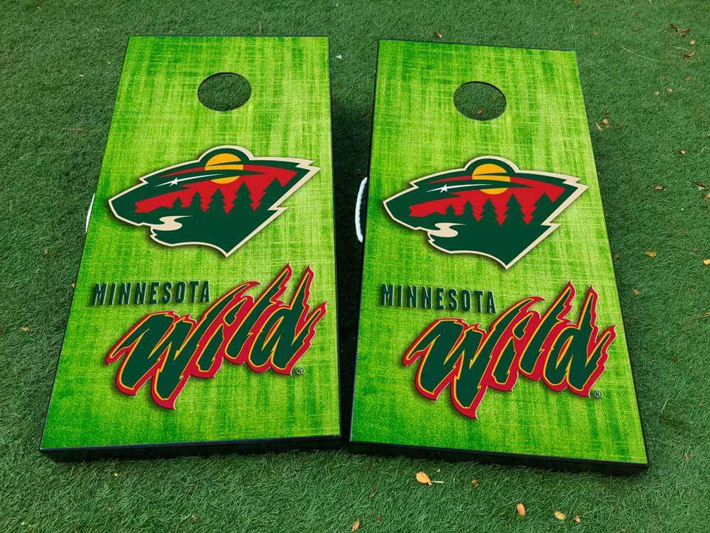 Minnesota Wild Hockey Cornhole Brett Vinyl Wrap Aufkleber Set