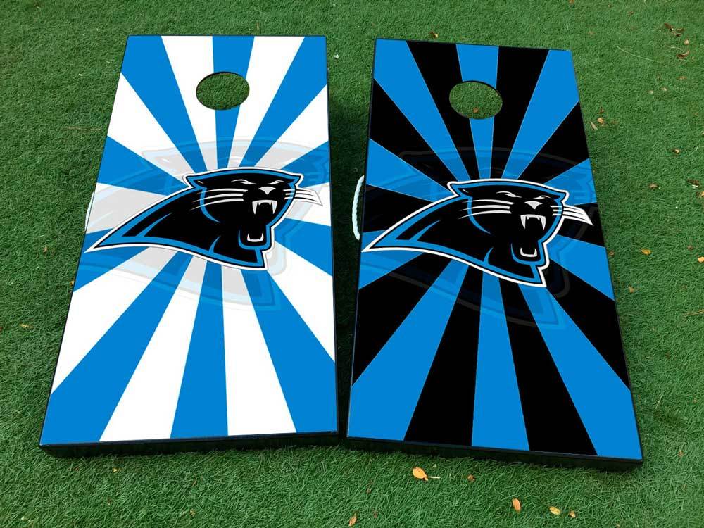 Carolina Panthers Fußball 2 Cornhole Brettspiel -Aufkleber Vinyl -Wickeln mit laminierter