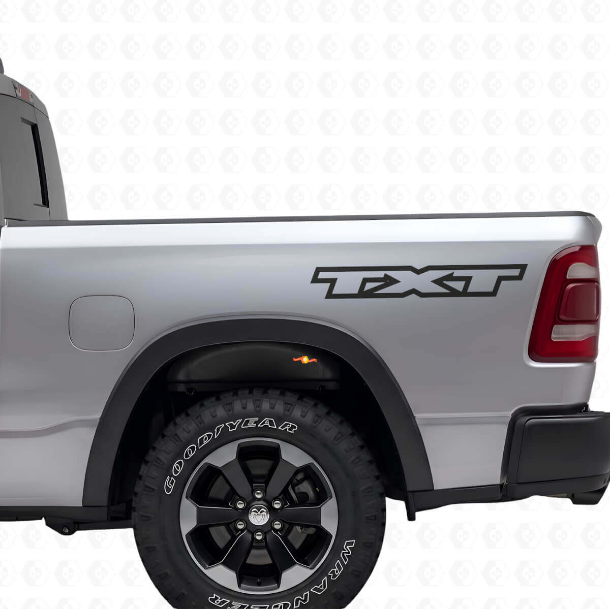 Personalisierte Schriftzüge Rückseiten Vinyl-Aufkleber Set für Dodge Ram