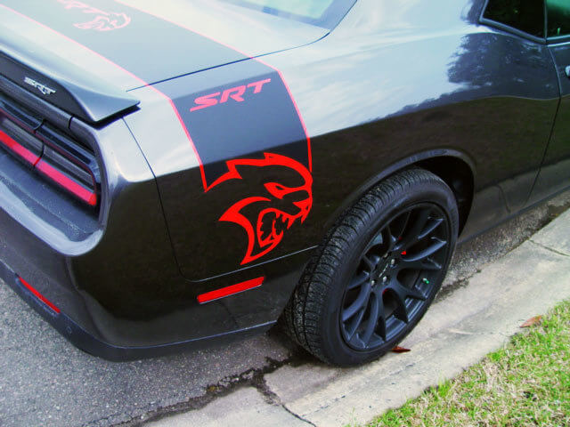 Hellcat-Stil Kofferraumseitenstreifen Vinyl-Aufkleber für Dodge Challenger