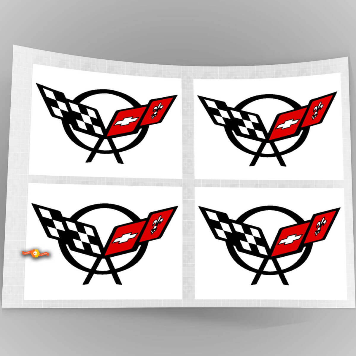 Corvette C5 Logo Radnabenkappen Vinylaufkleber Sticker