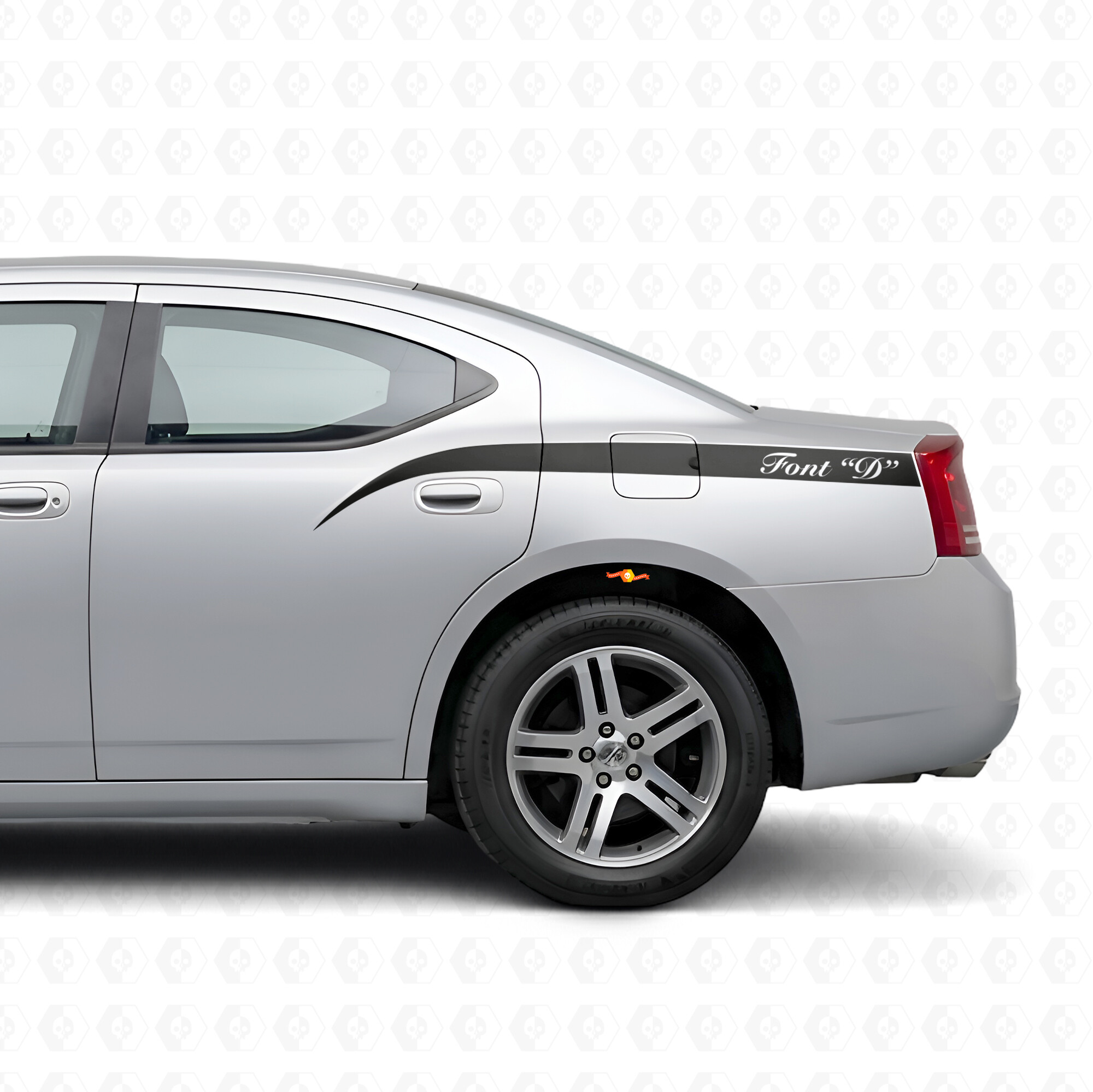 Maßgeschneiderte gebogene Streifen Seiten-Vinylaufkleber für Dodge Charger 2006-2010
