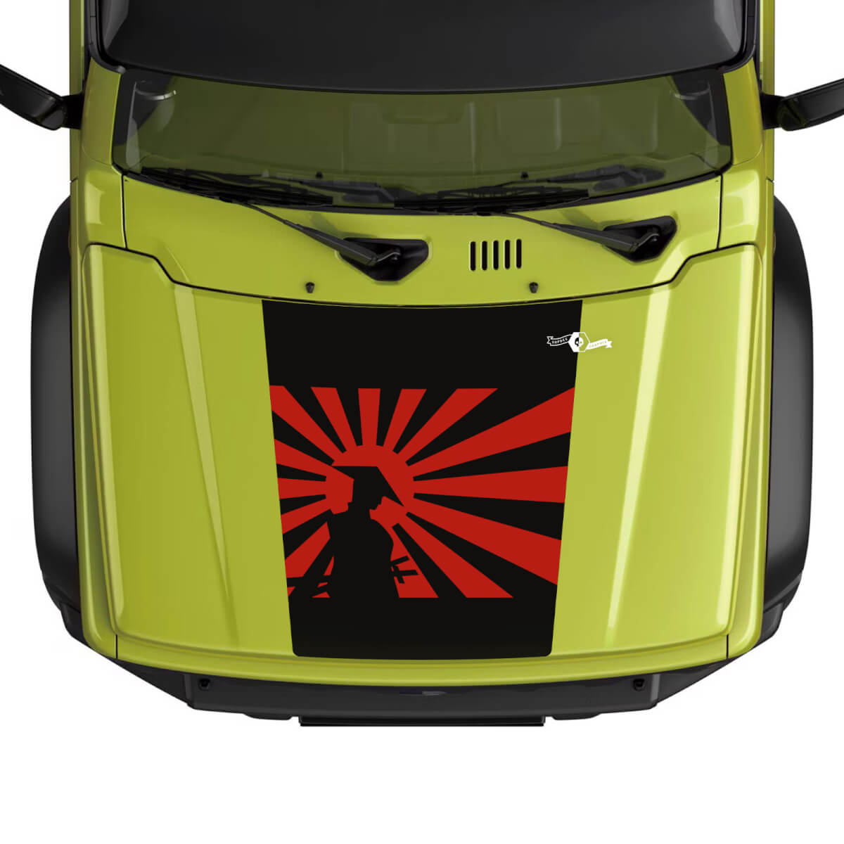 Japanischer Warrior Red Sun Motorhauben-Vinylaufkleber für Suzuki JIMNY